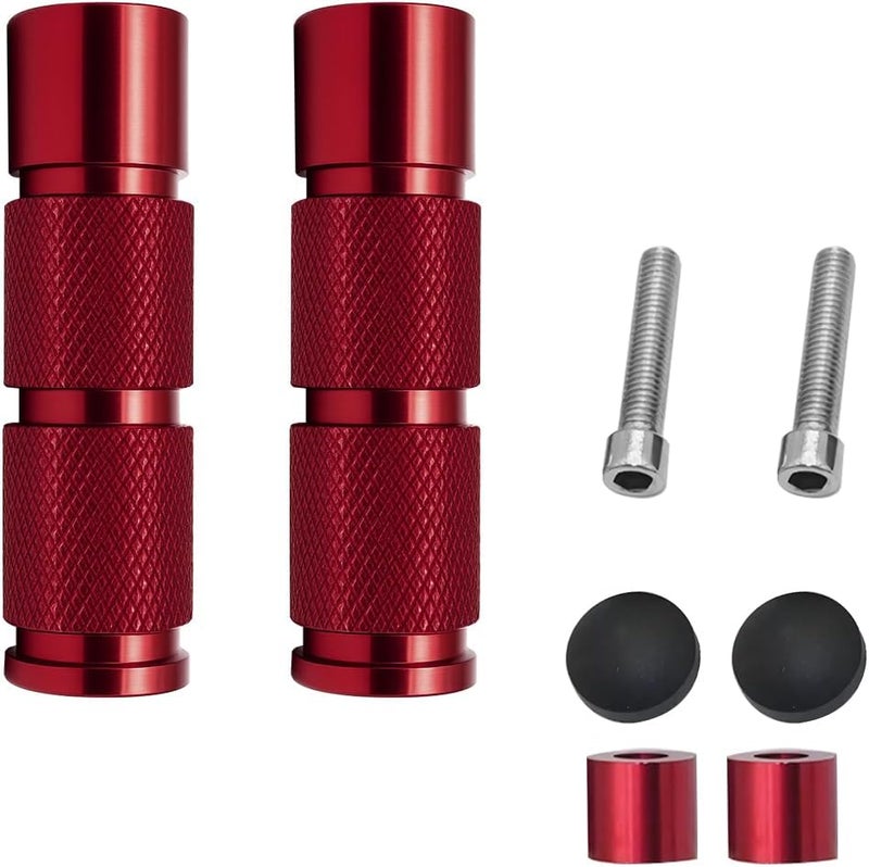 Sandfren 2PCS Motorcycle Foot Pegs, Aluminum M8 CNC Motorbikes Passenger Pedals Footrests, Motorbicycle Rearsets Footpeg Accessories, Universal for 8mm Install Hole Bicycle Dirt Bike (Red) - Image 1
